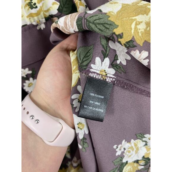 Torrid Harper 3/4 Sleeve Pullover Blouse Floral Purple Cottoagecore Plus Size 4X - Picture 5 of 9